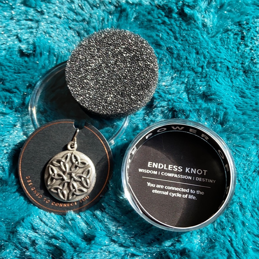 2 for $15 Alex and Ani Silver Endless Knot Round Charm - Picture 2 of 4